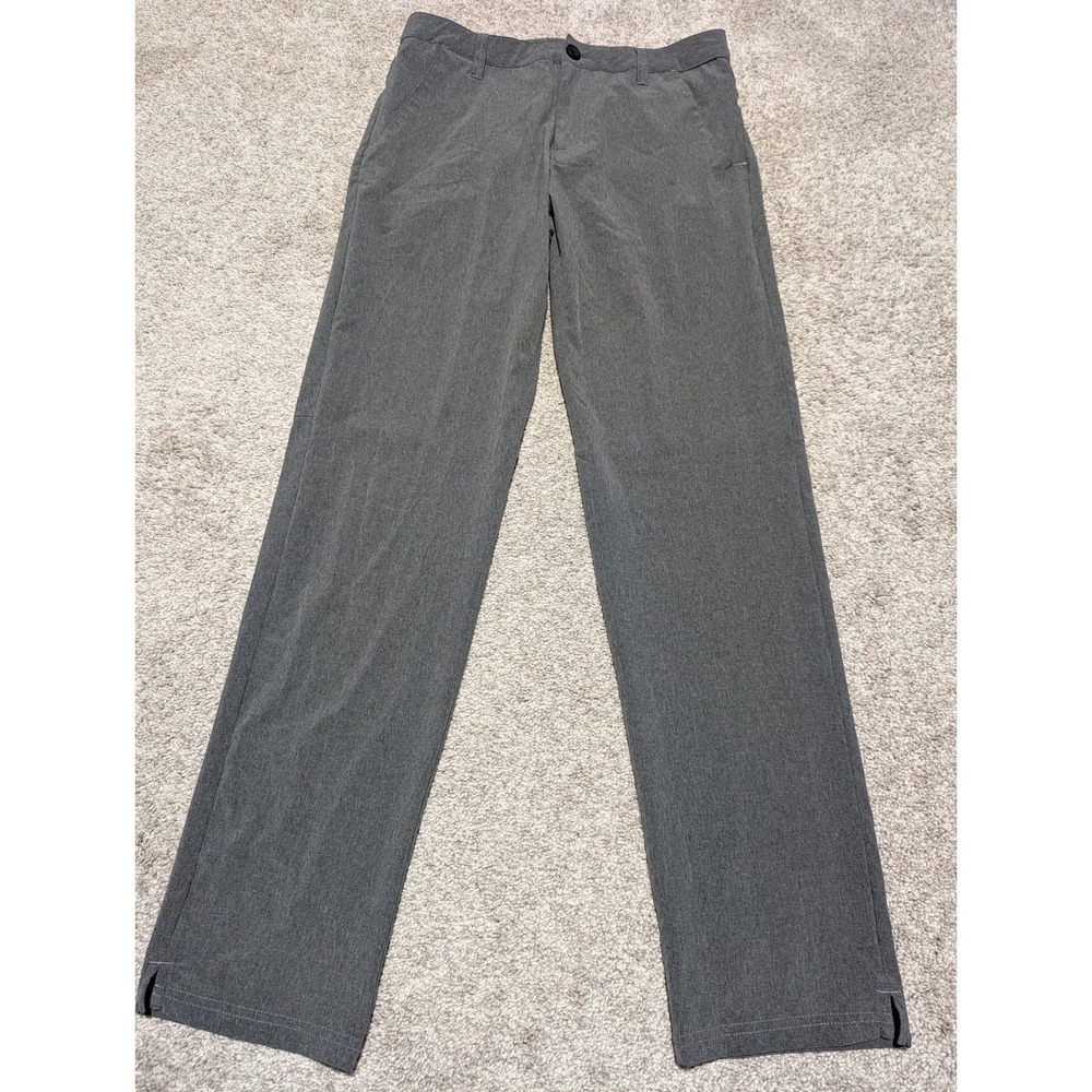 Oakley‎ Performance Pants Mens 28 Grey Regular Fit Golf Activewear Slit Hem Logo